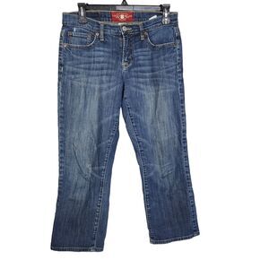 Lucky Brand Womens Cropped Jeans Size 4 27 Easy Rider Medium Wash Distressed